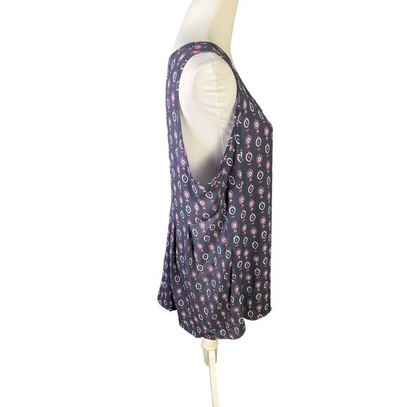 Torrid Womens Sleeveless Scoop Neck Tank Top Size 0 Gray & Pink Abstract Print - Picture 5 of 7